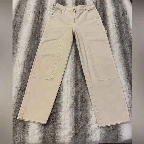 Wilfred Free Brennan Pant High-rise cotton utility pants Gd Birch Sz 4 Workwear - Picture 3 of 8